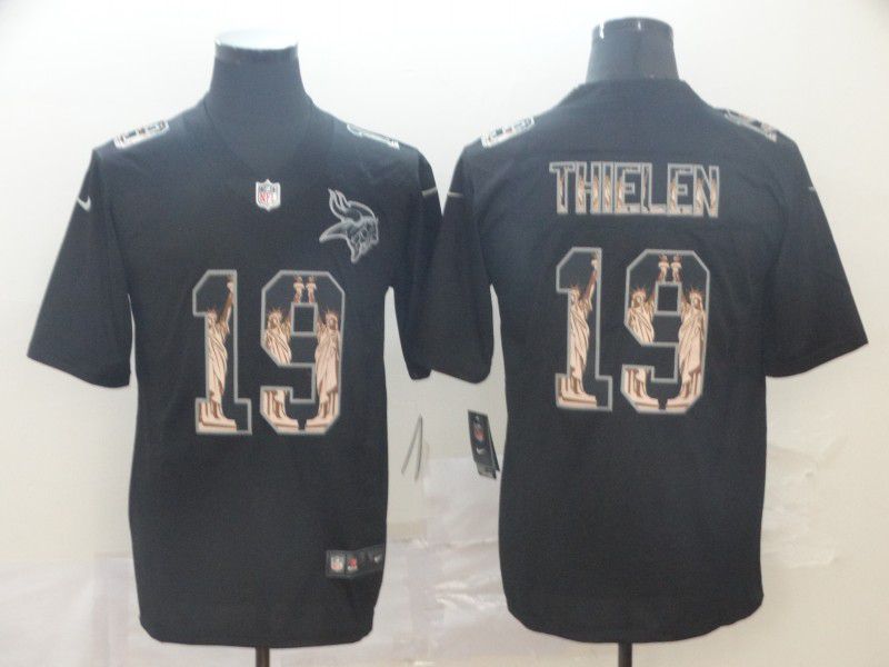 Men Minnesota Vikings #19 Tihelen Black Nike Goddess fashion Edition NFL Jerseys